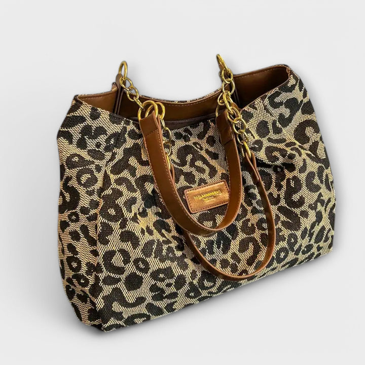 Geantă din Pânză cu Model Leopard