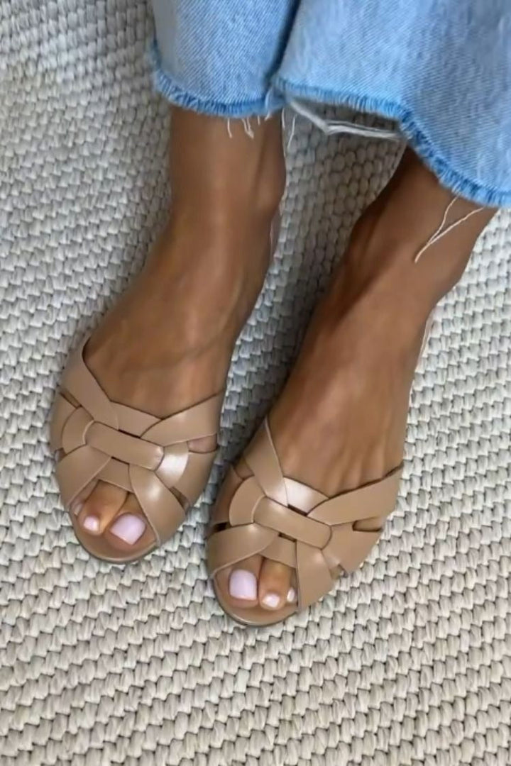 Serafina™ | Sandale Împletite Natur