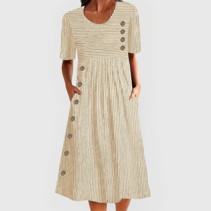 JARNA | Rochie Midi cu Dungi