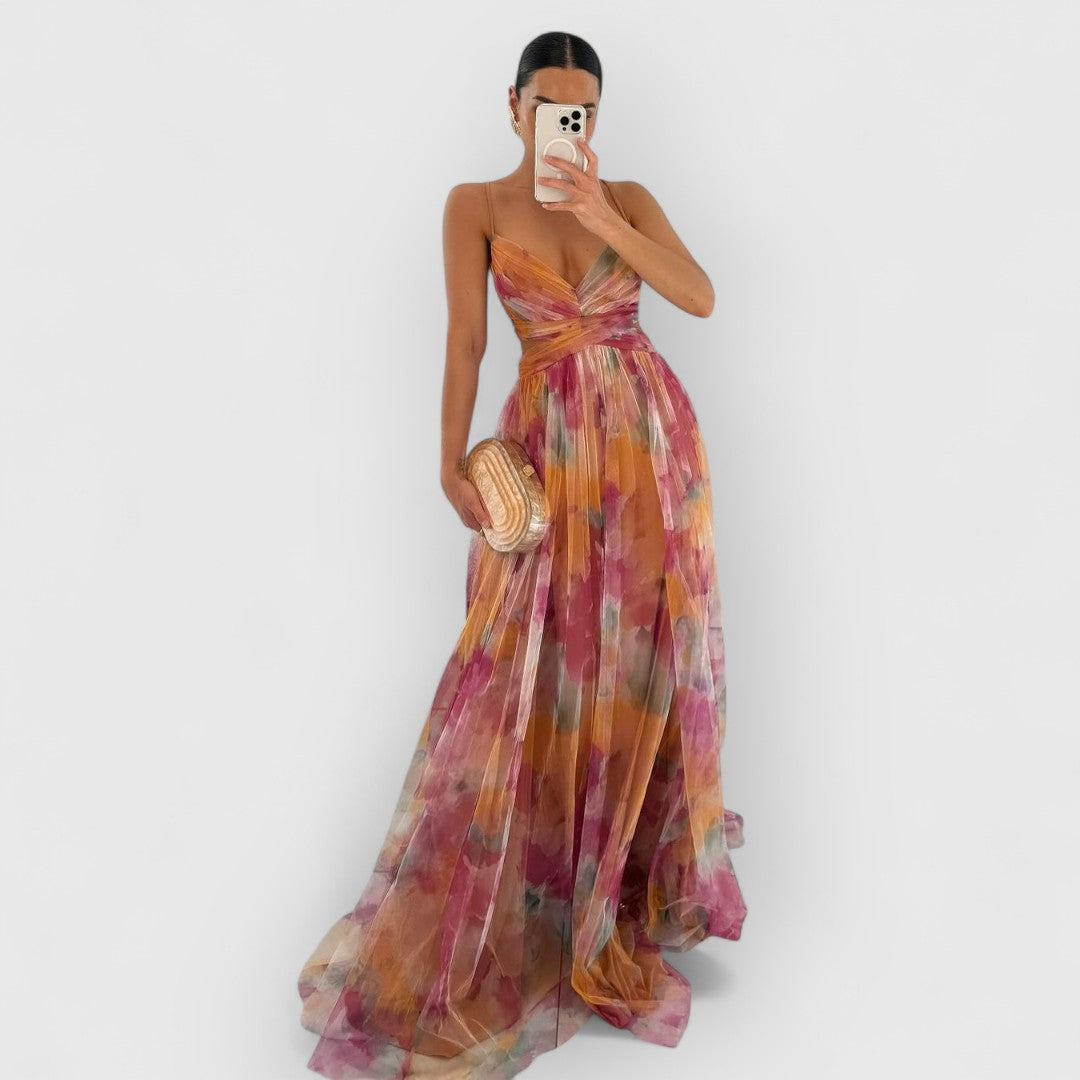 Verity - Rochie lungă cu imprimeu floral