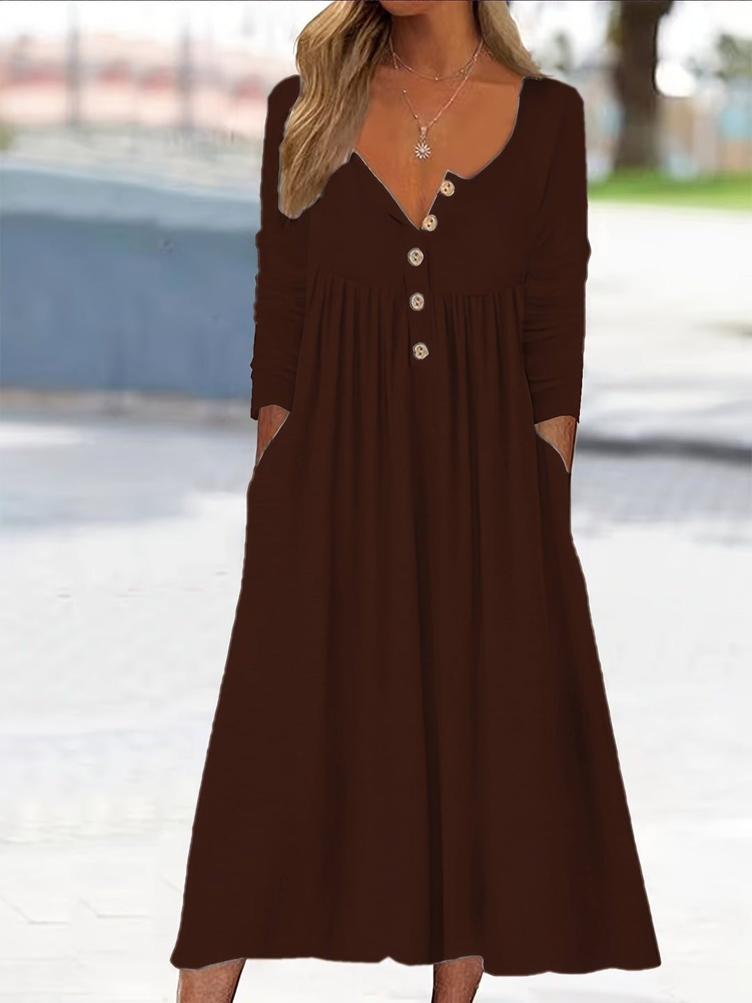 ZARA | Rochie Midi cu Butoane Frontale