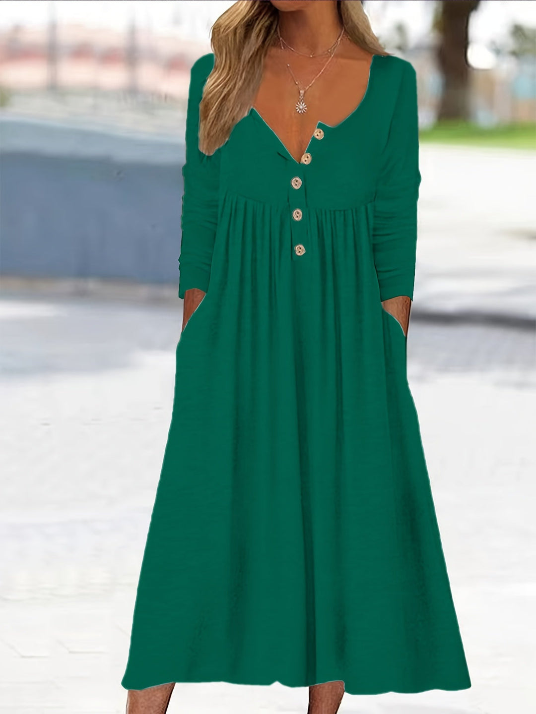 ZARA | Rochie Midi cu Butoane Frontale