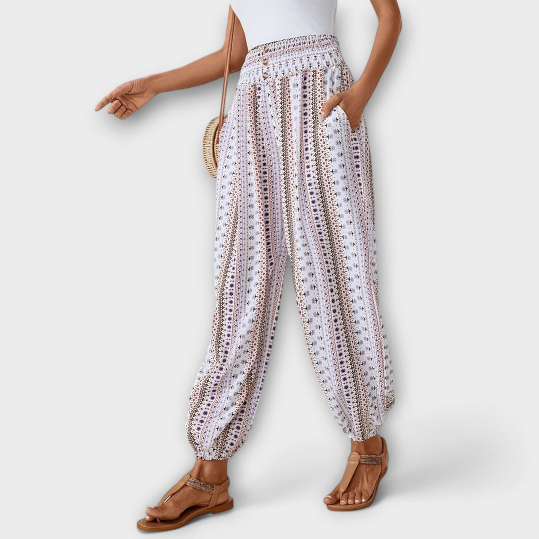 Scarlet - Pantaloni cu model etnic