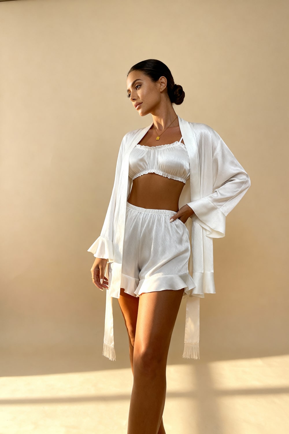 Pijamale satin 3 piese Angie