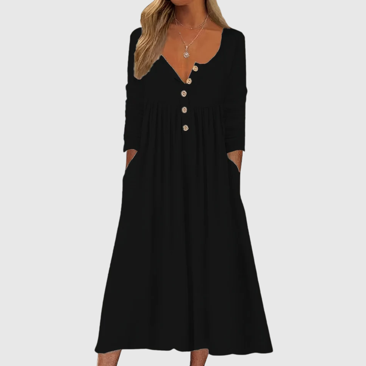ZARA | Rochie Midi cu Butoane Frontale