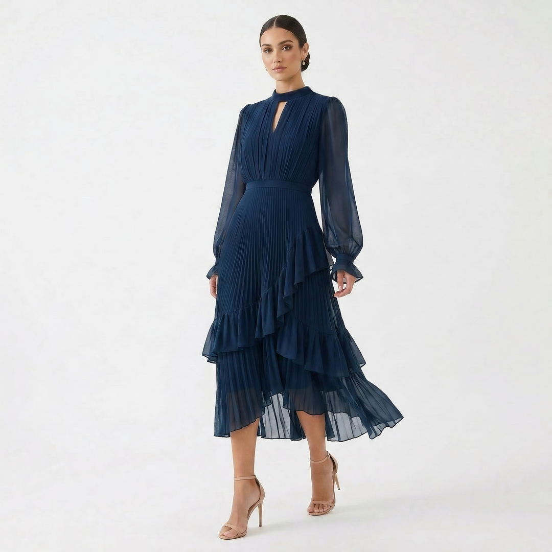 Felicia - Rochie cu pliuri și mâneci largi