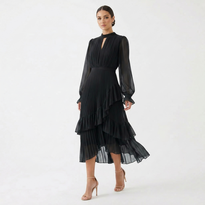 Felicia - Rochie cu pliuri și mâneci largi