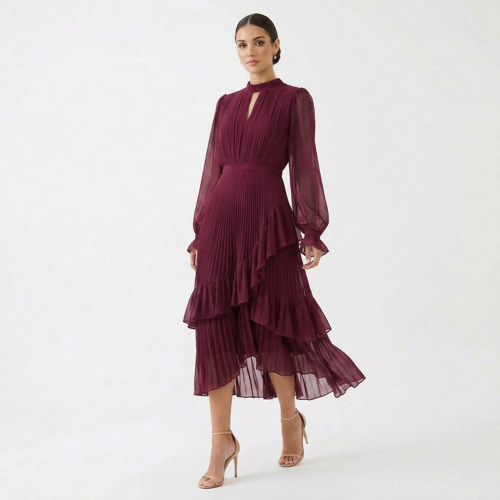 Felicia - Rochie cu pliuri și mâneci largi