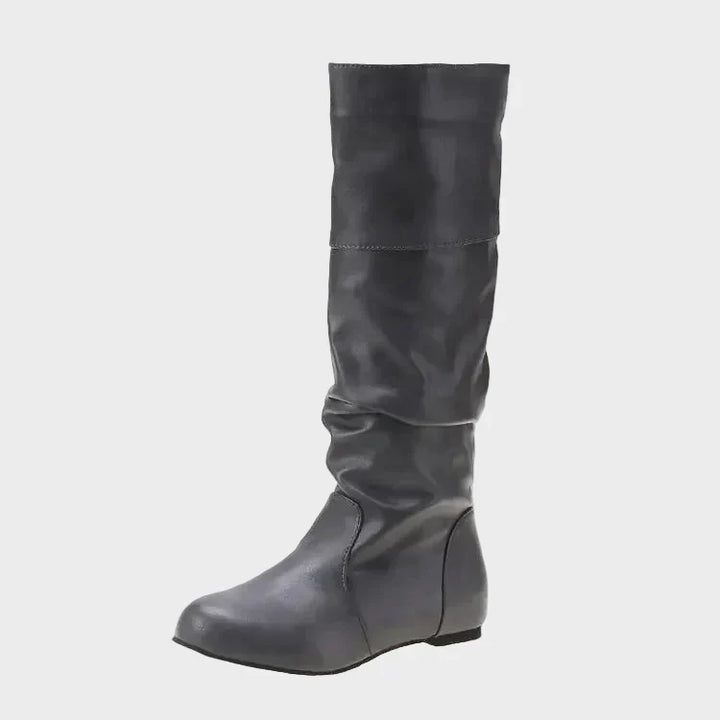 Vasia - Botine casual cu toc mic și plisaje