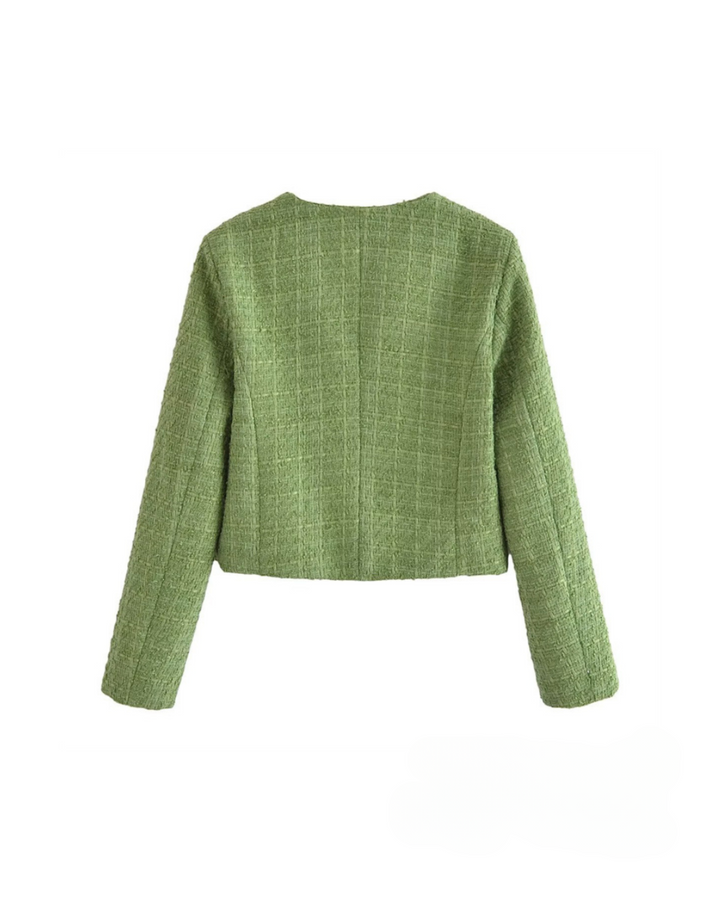 Daria - Jachetă Tweed Verde