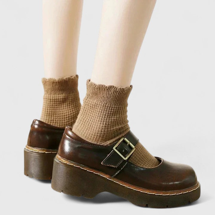 Aveline | Pantofi Mary Jane cu talpă înaltă