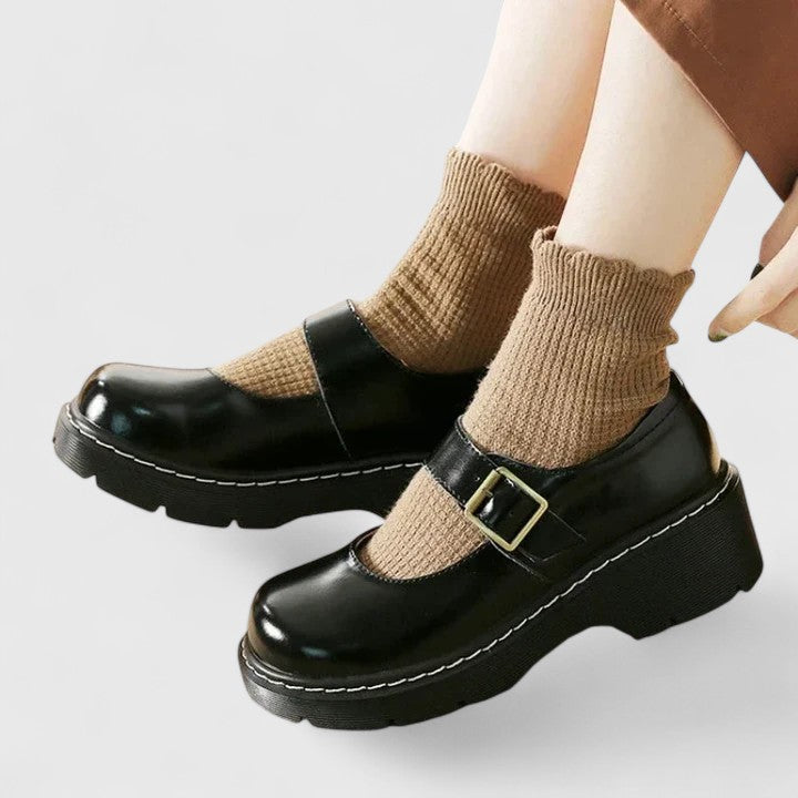 Aveline | Pantofi Mary Jane cu talpă înaltă