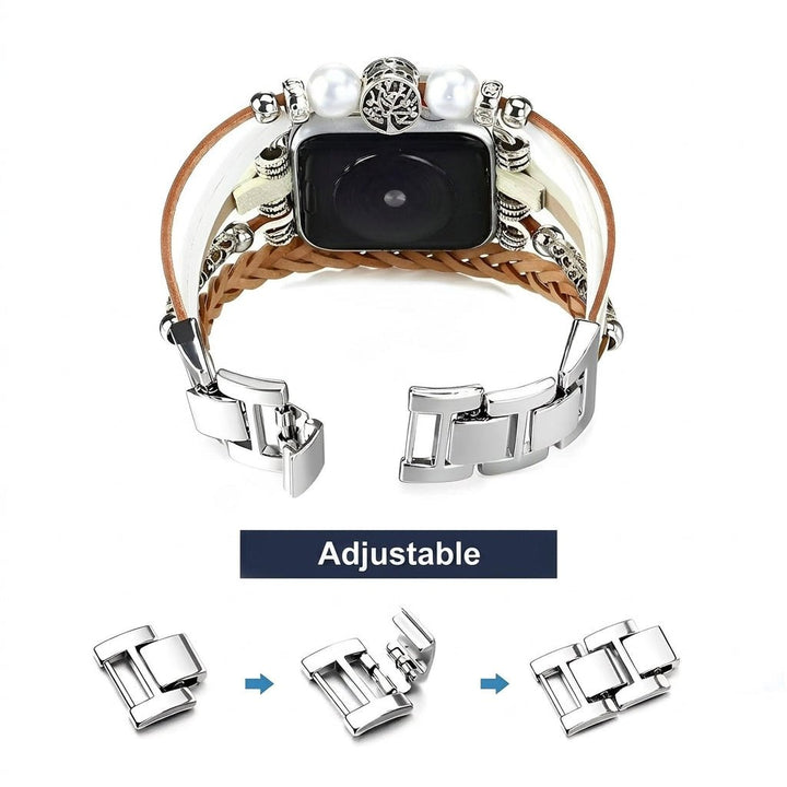 Ténecia - Brățară Apple Watch cu mai multe învârtiri, împletită, cu pandantiv arborele vieții