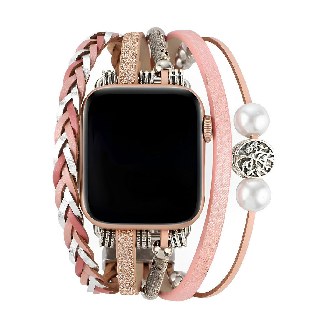 Ténecia - Brățară Apple Watch cu mai multe învârtiri, împletită, cu pandantiv arborele vieții