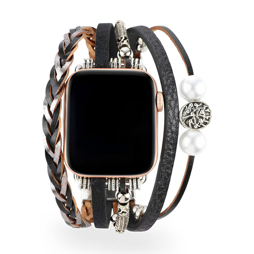 Ténecia - Brățară Apple Watch cu mai multe învârtiri, împletită, cu pandantiv arborele vieții