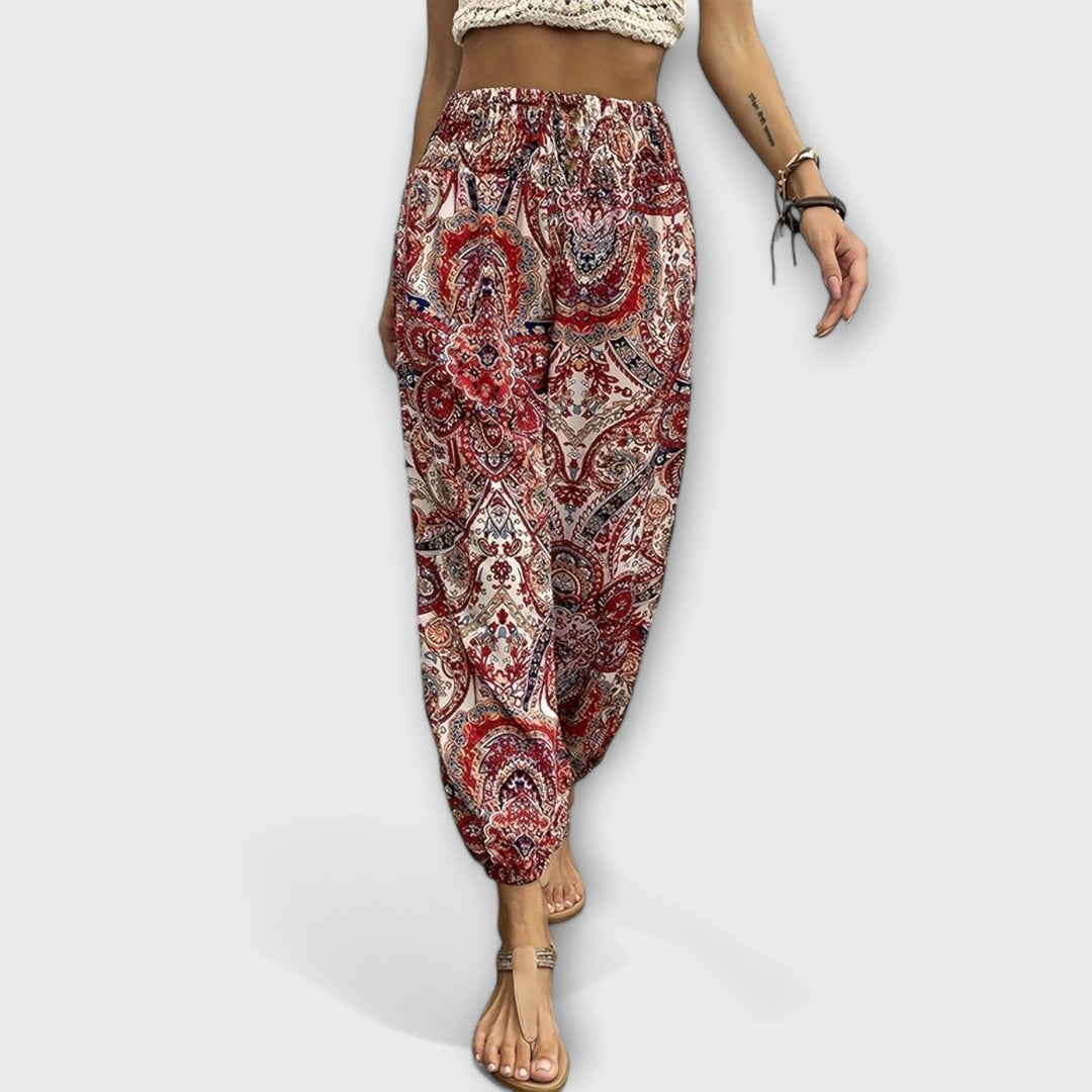 Scarlet - Pantaloni cu model etnic