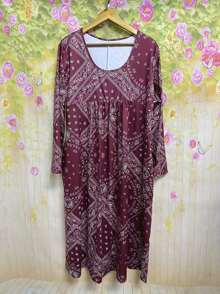 ELOWEN | Rochie Midi Casual cu Mâneci Lungi
