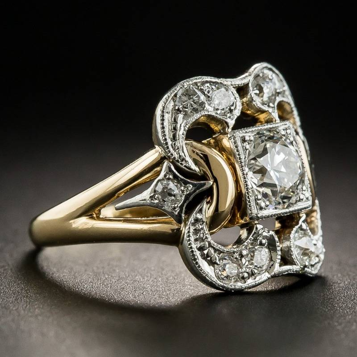 Inel Clasic Auriu cu Zirconie Vintage
