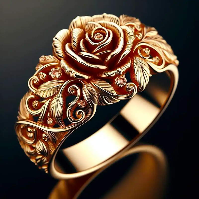 Inel Floral Aurit