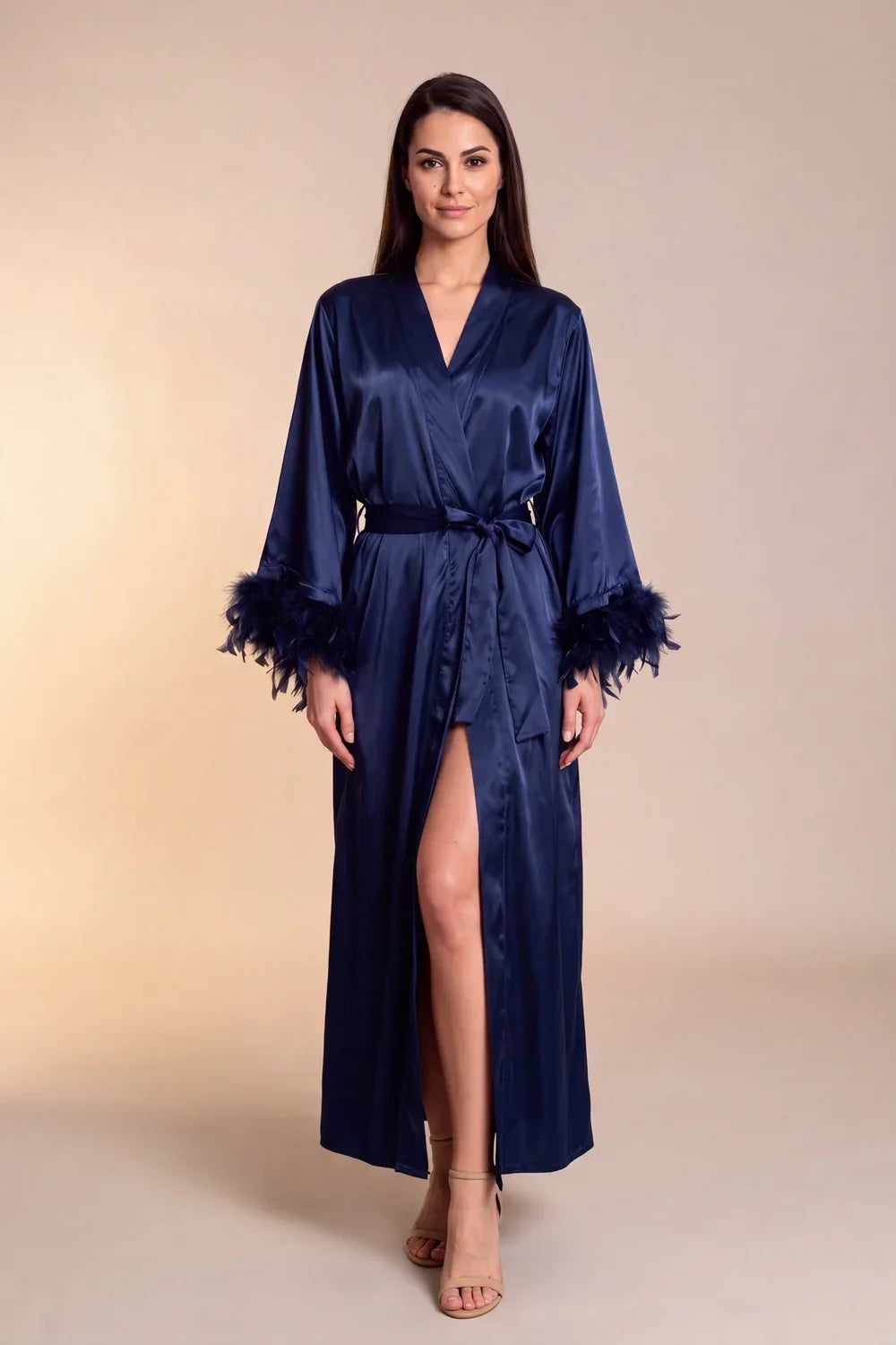 Kimono lung din satin Celiana