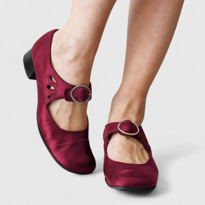Léa | Mary janes retro cu cataramă rotundă