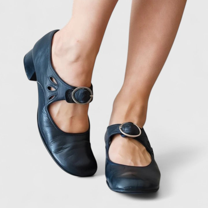 Léa | Mary janes retro cu cataramă rotundă