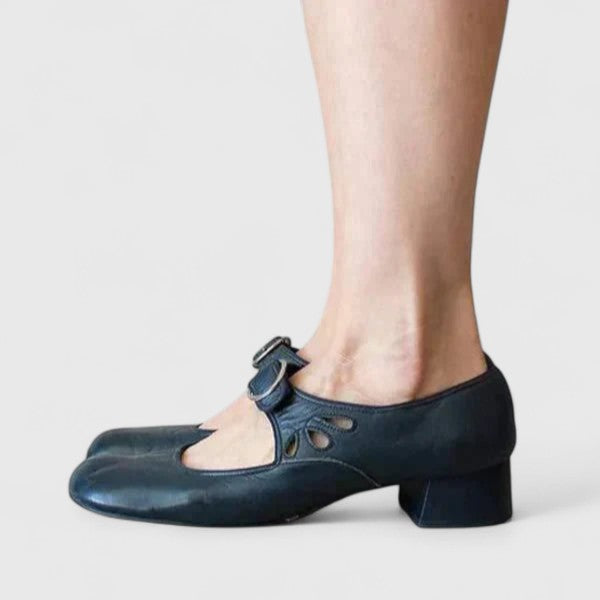Léa | Mary janes retro cu cataramă rotundă