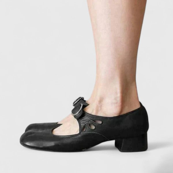 Léa | Mary janes retro cu cataramă rotundă