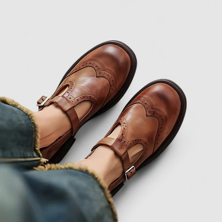 Marie | Pantofi clasici mary jane cu model perforat