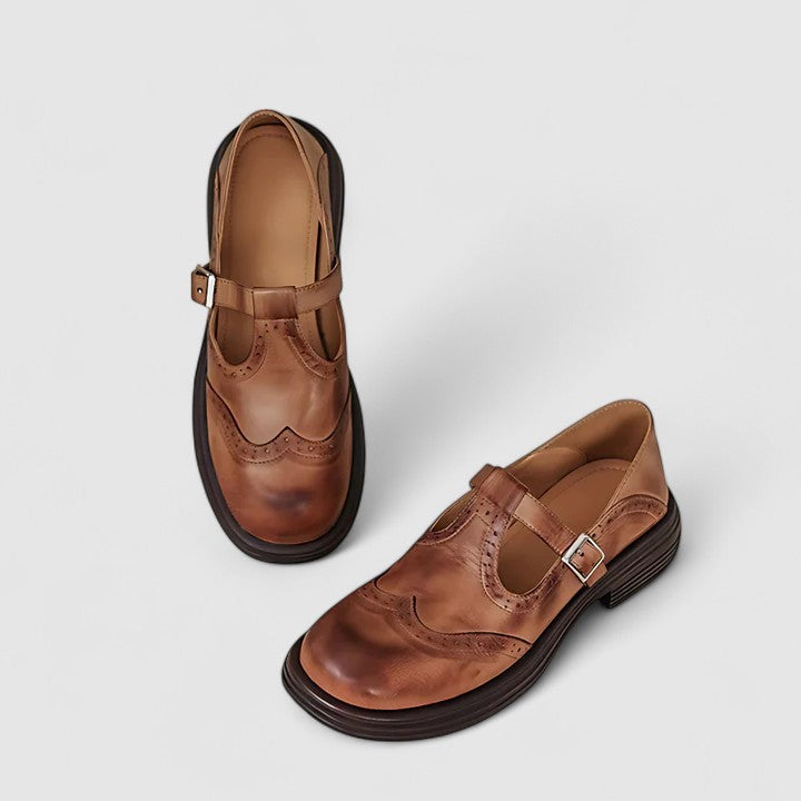Marie | Pantofi clasici mary jane cu model perforat