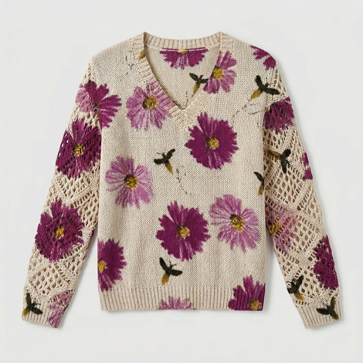 Nia - Pulover Floral Elegant