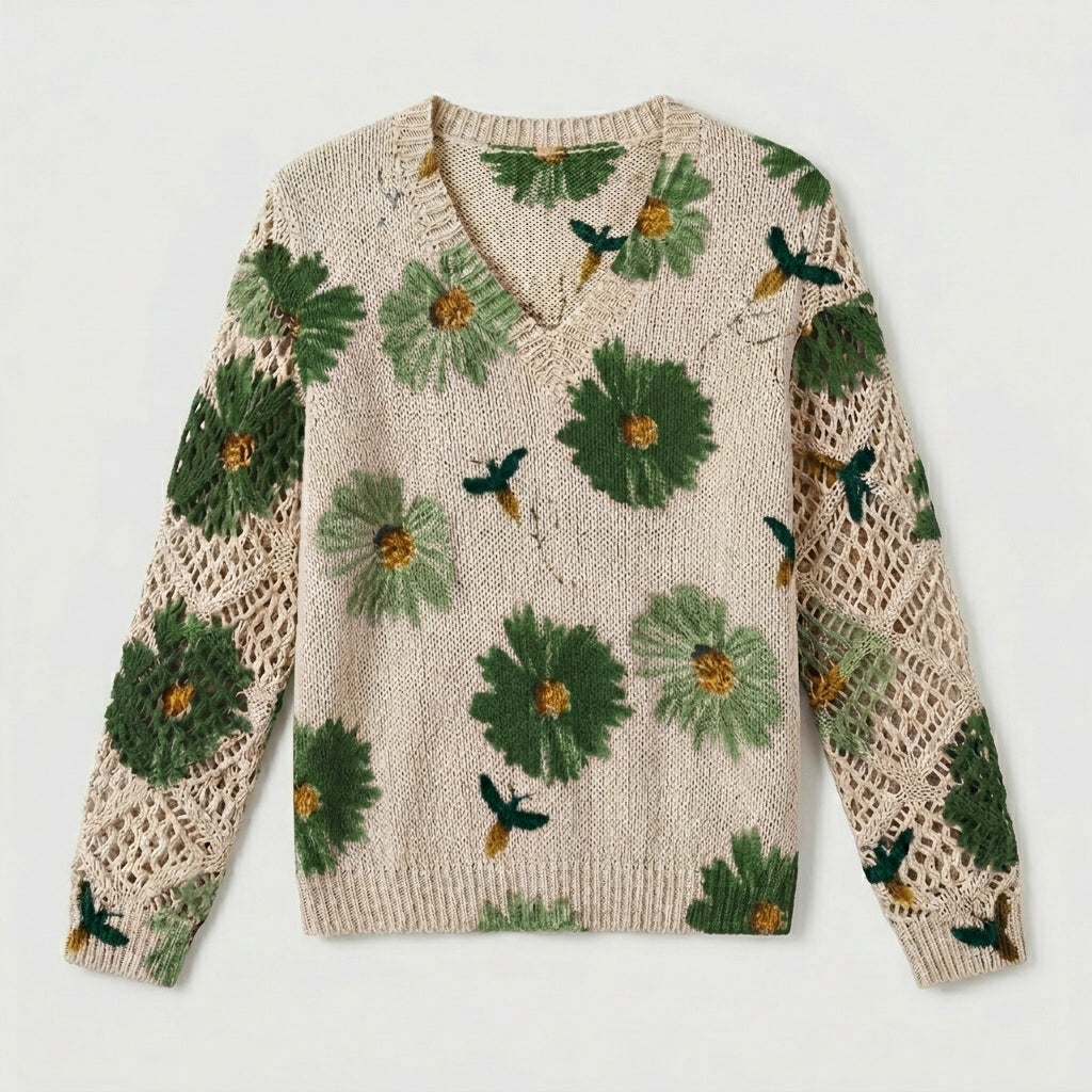 Nia - Pulover Floral Elegant