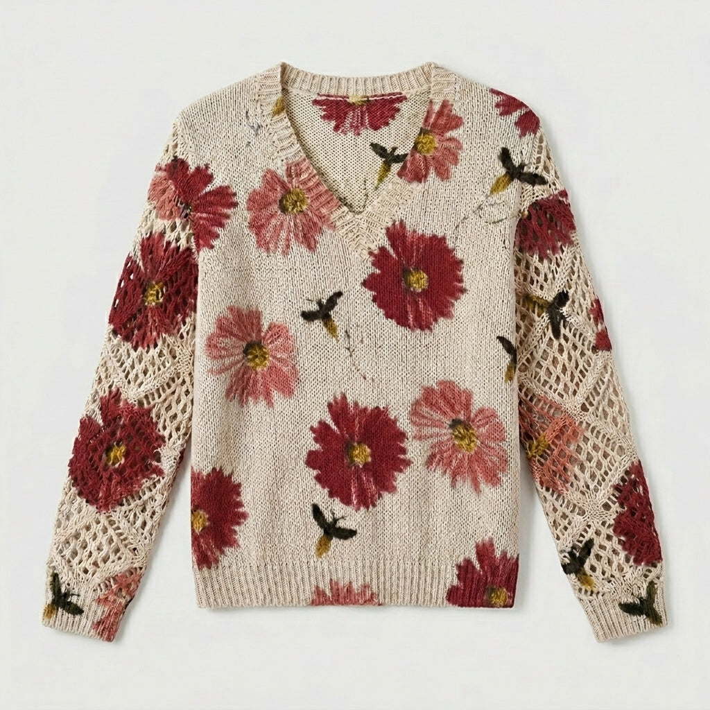Nia - Pulover Floral Elegant