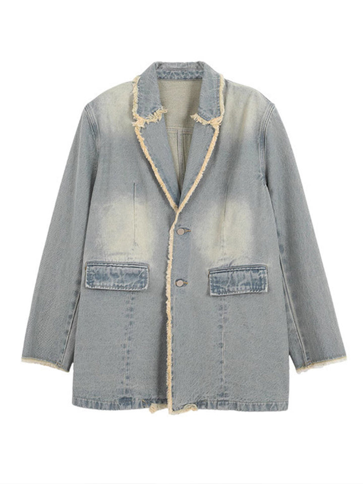 Hélène | Blazer Vintage Oversized cu Margini Brute