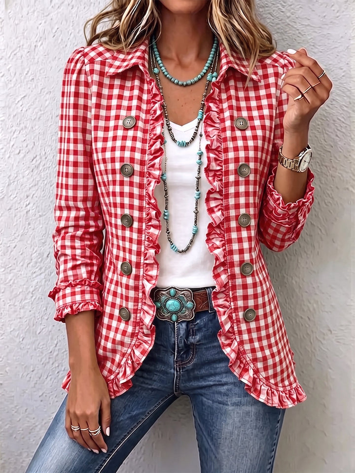 Claudia | Sacou cu pliuri Gingham
