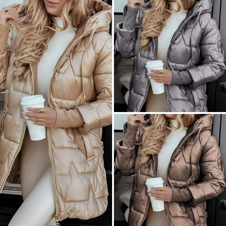 Kalina | Palton Elegant de Iarnă cu Glugă